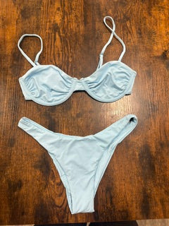 Blue staple bikini bottoms