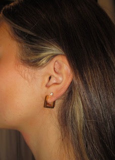 Square huggie earrings