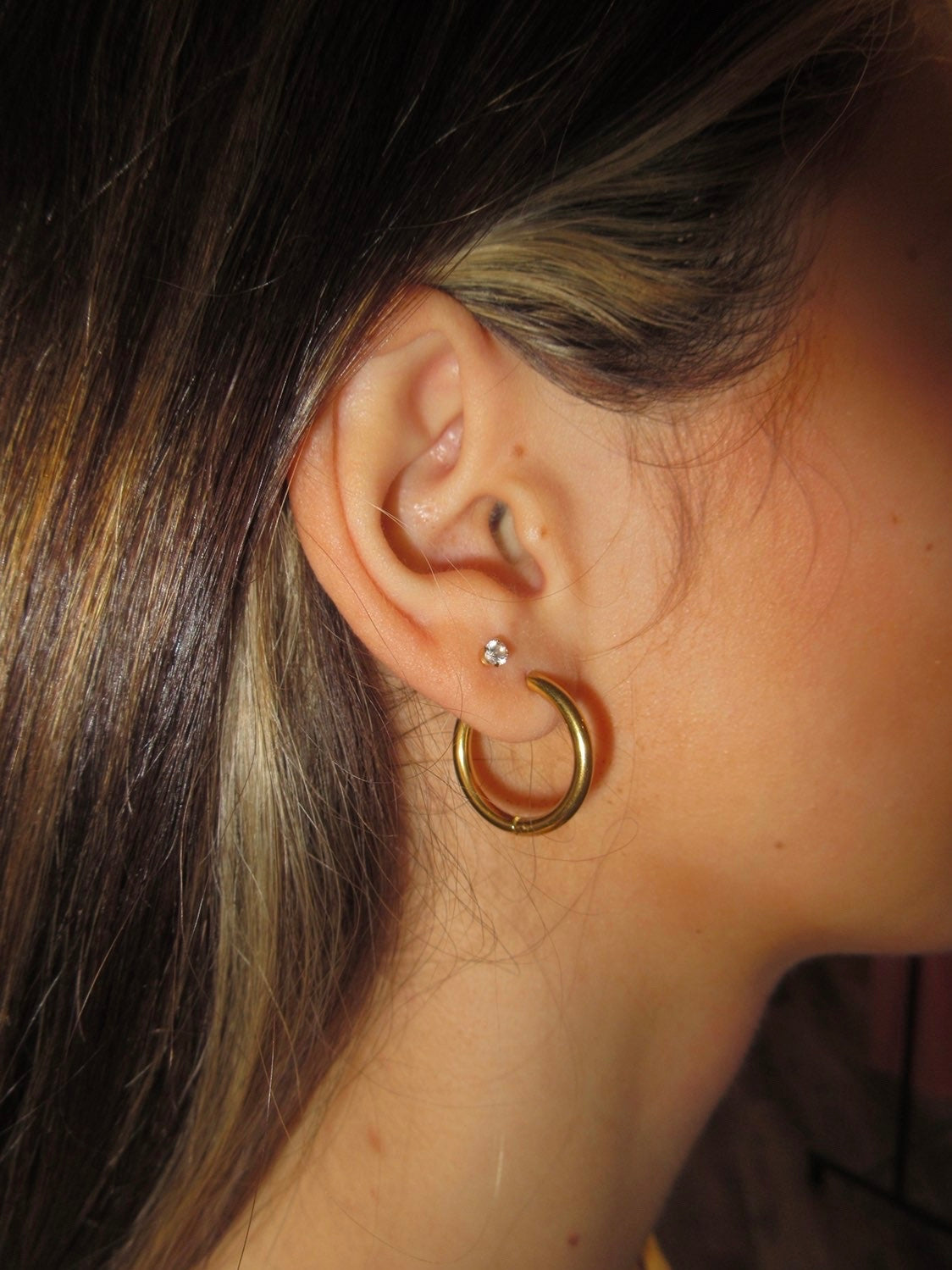 circle huggie earrings