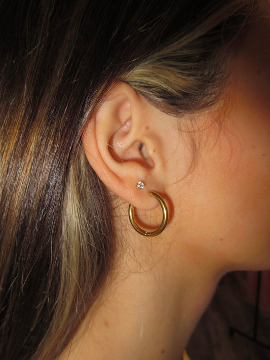 circle huggie earrings
