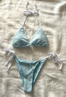 Baby Blue Gingham Bikini Bottoms