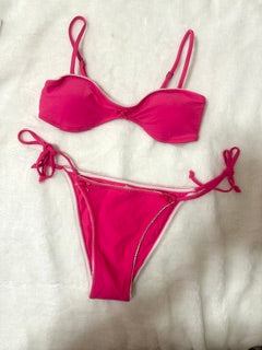 Pink Lace Bikini Top
