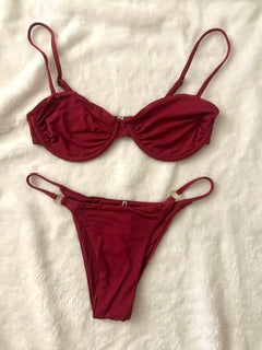 Burgundy Staple Bikini Bottoms