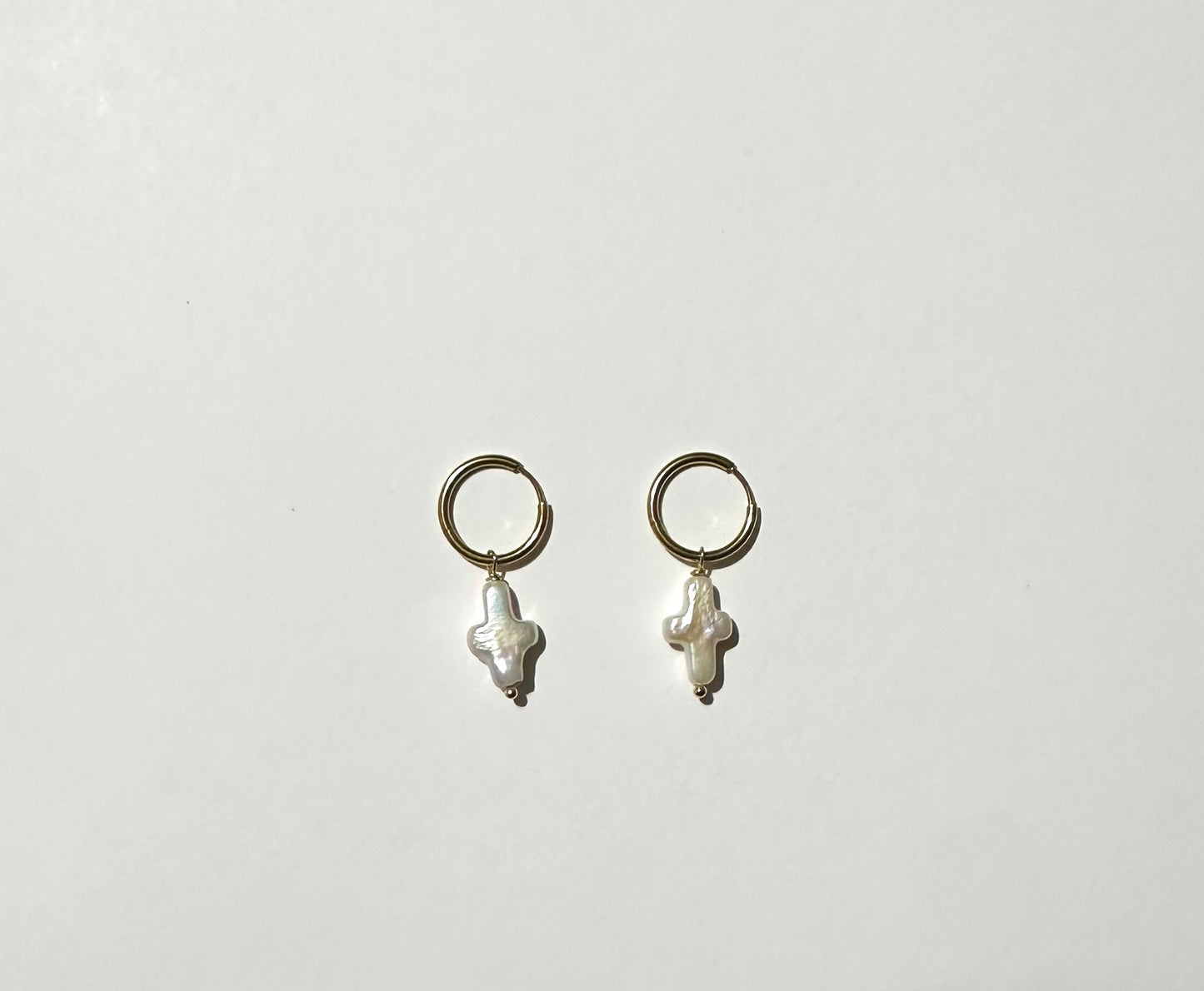 Freshwater Pearl Cross earrings