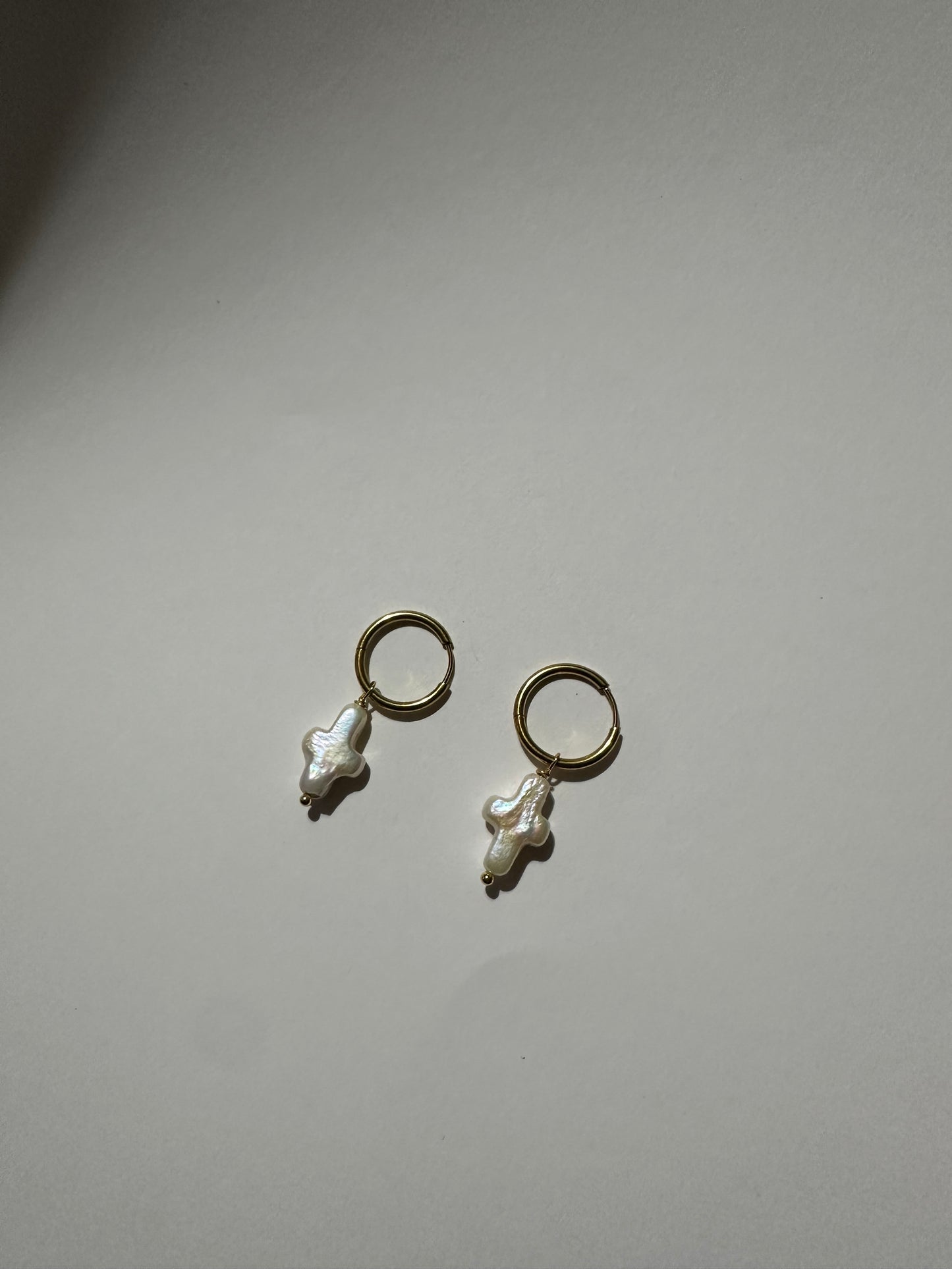 Freshwater Pearl Cross earrings