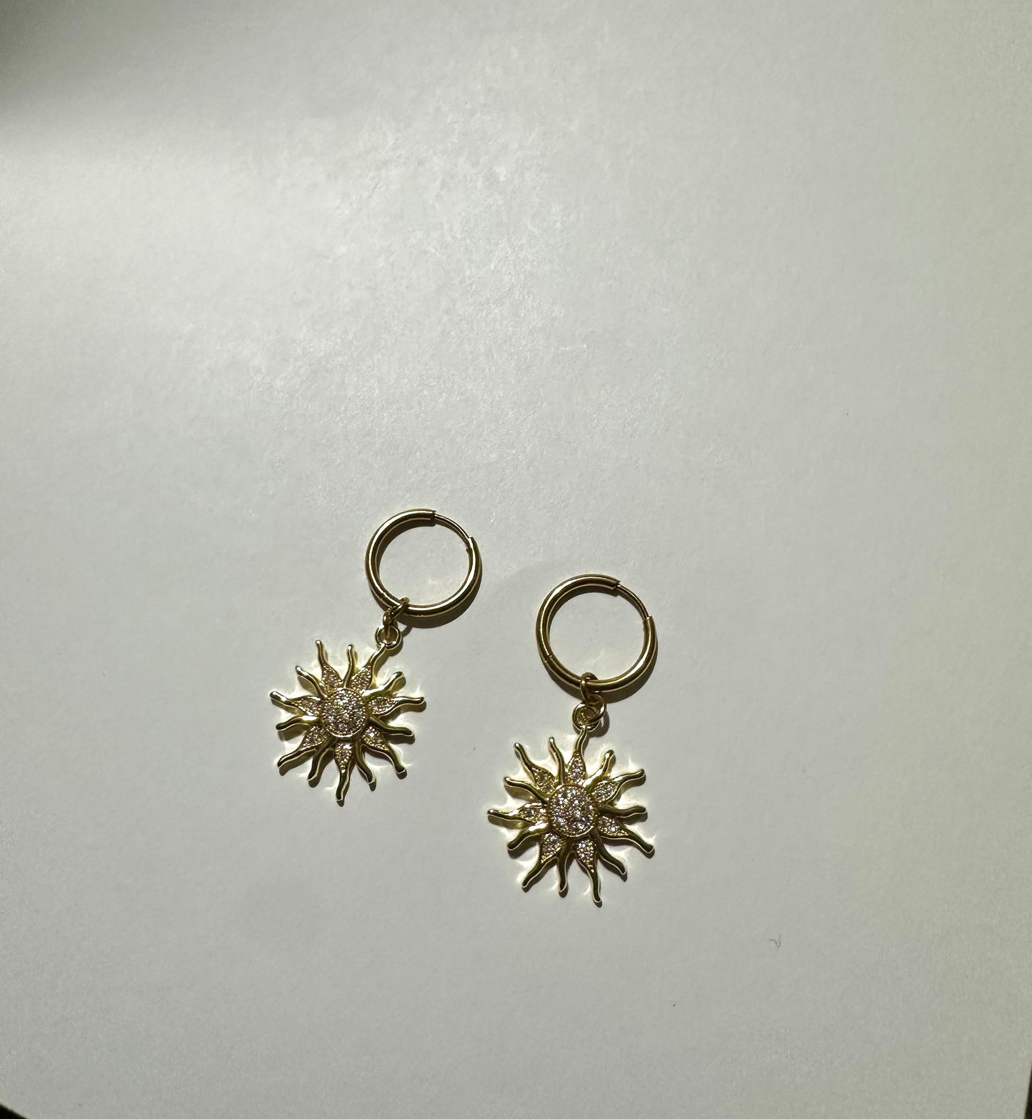 Sun hoop earrings