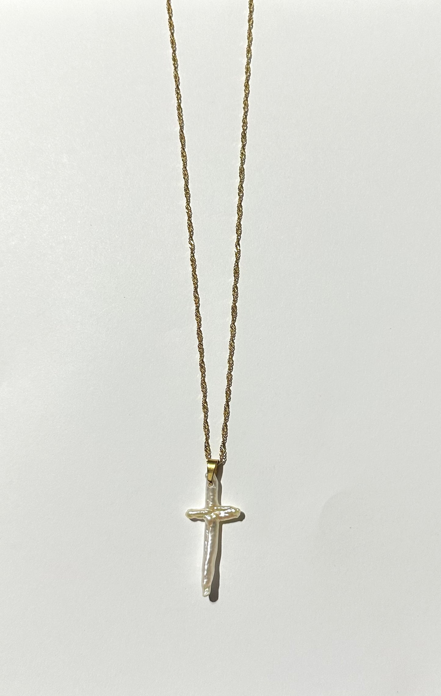 Freshwater Pearl Cross Necklace